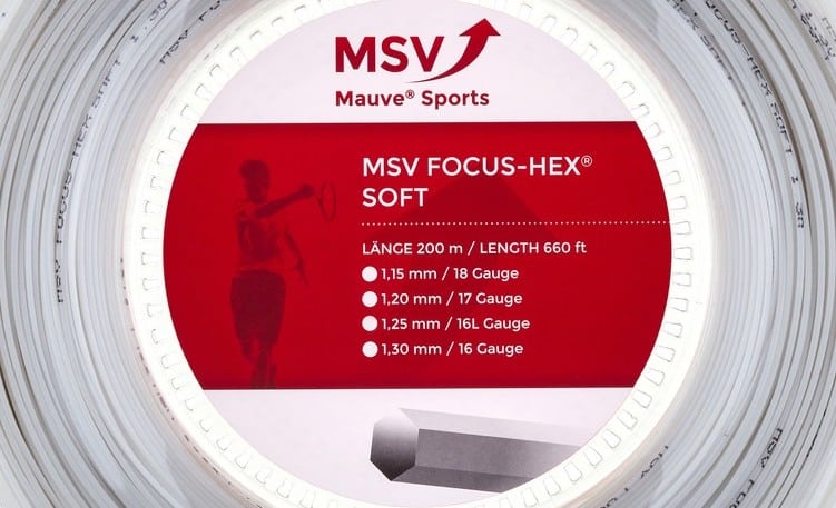 1.25 Gauge Black MSV Focus HEX Soft Tennis String Set 